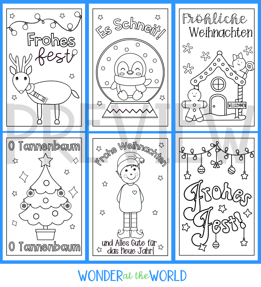 German Christmas Cards To Print Colour And Write Weihnachtskarten in Free Printable German Christmas Cards
