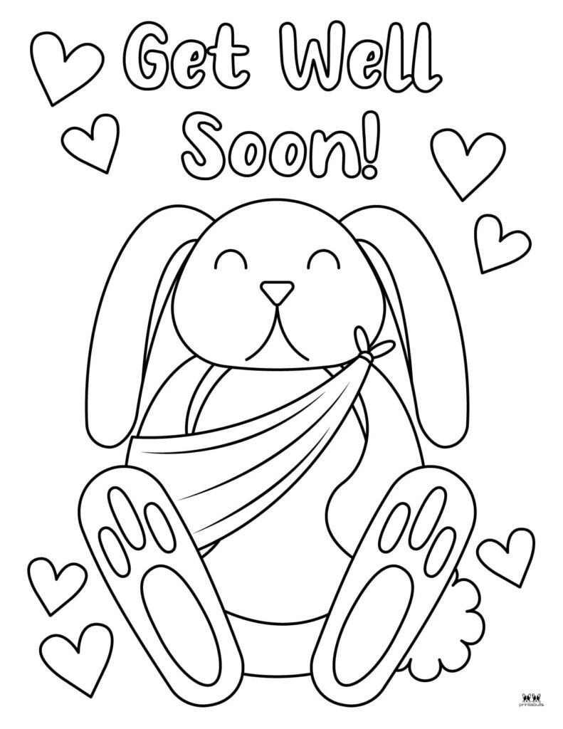 Get Well Soon Coloring Pages - 15 Free Pages | Printabulls intended for Free Printable Get Well Card For Child To Color