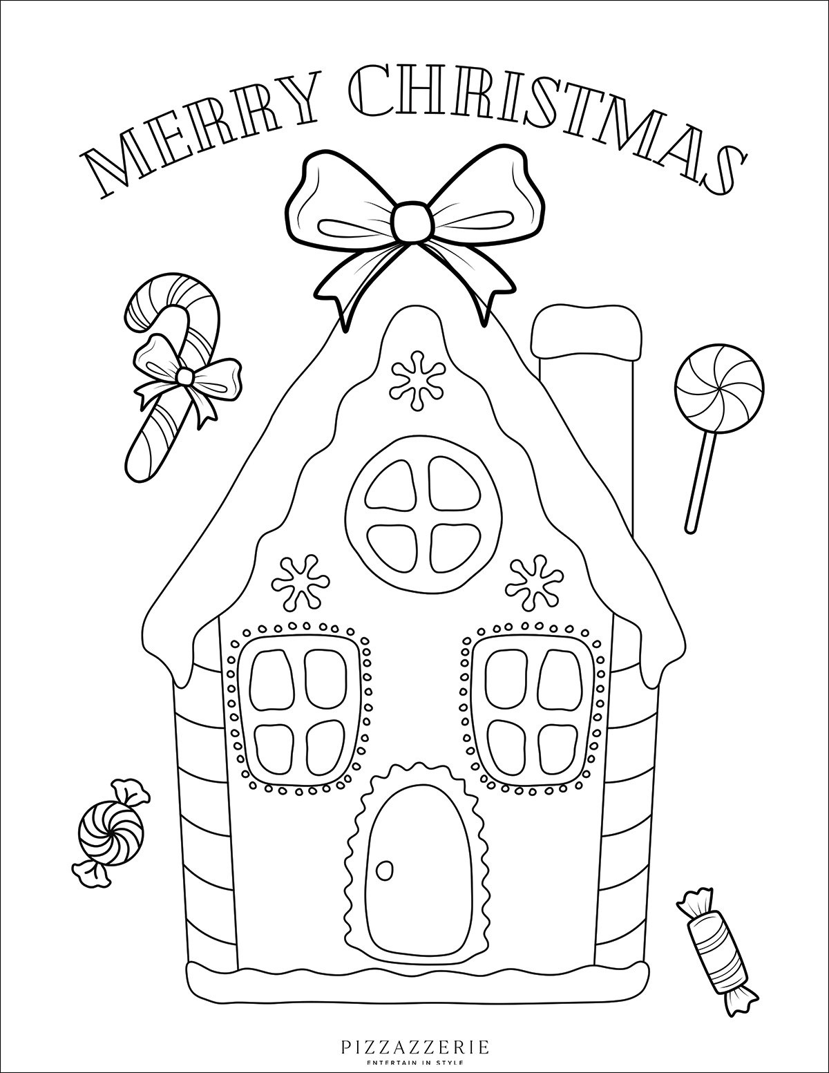 Gingerbread House Coloring Pages (Free Printable Pdfs) - Pizzazzerie for Free Printable Gingerbread House