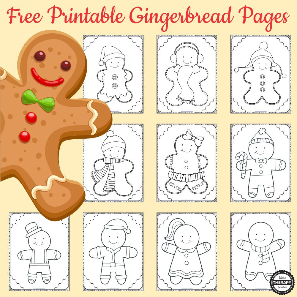 Gingerbread Man Coloring Pages Pdf Free - Your Therapy Source in Free Printable Gingerbread Man Activities