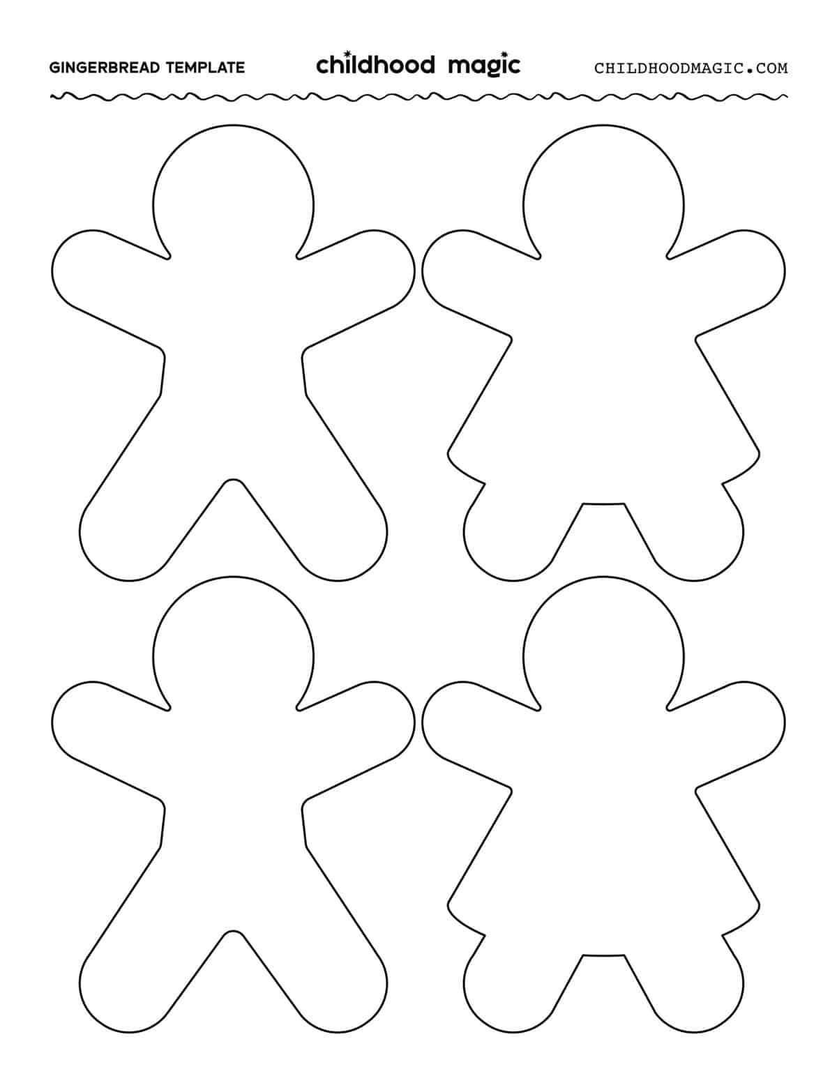 Gingerbread Man Template - Free Printable - Childhood Magic pertaining to Gingerbread Template Free Printable