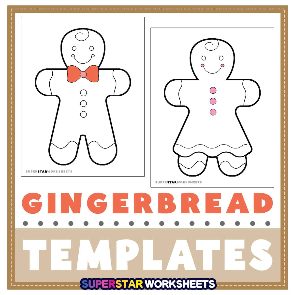 Gingerbread Man Template (Free Printables) - Superstar Worksheets with Gingerbread Template Free Printable
