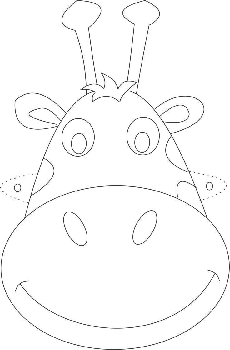 Giraffe Mask Printable Coloring Page For Kids inside Giraffe Mask Template Printable Free