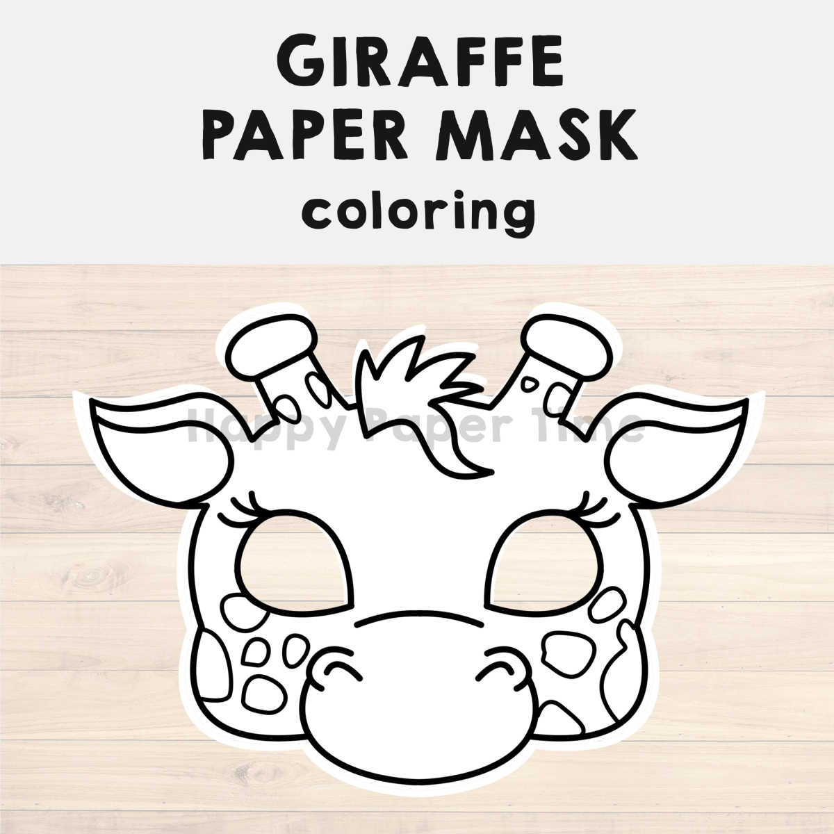 Giraffe Paper Mask Printable African Animal Coloring Craft intended for Giraffe Mask Template Printable Free