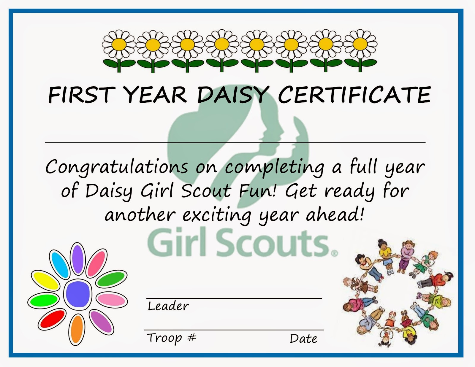Girl Scout Certificates Printables Free with Daisy Girl Scout Certificates Printable Free