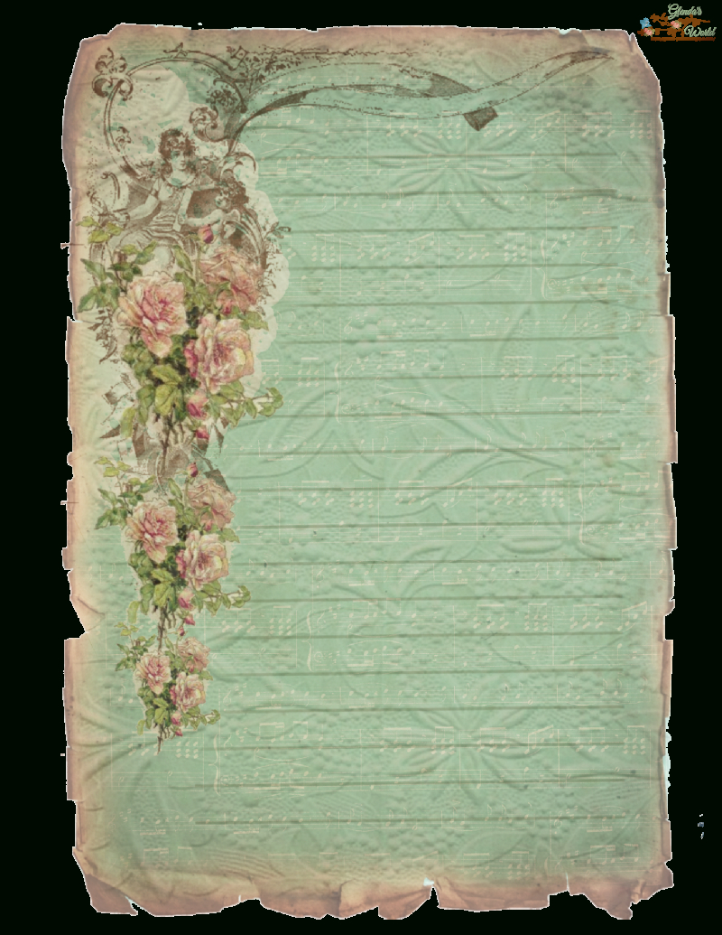 Glenda'S World : Vintage Sheet Music Stationery with regard to Free Printable Vintage Stationary