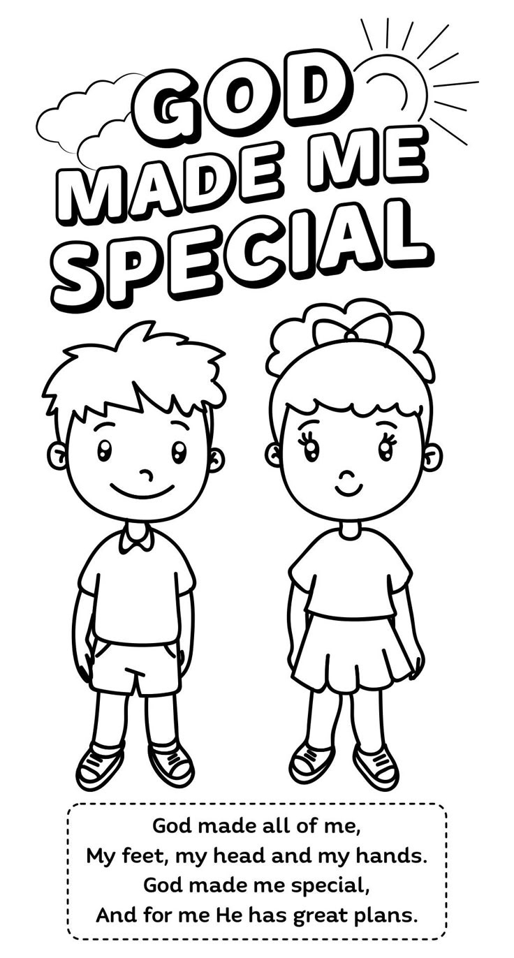 God Made Me Special Coloring Pages - 20 Free Pdf Printables pertaining to God Made Me Free Printable