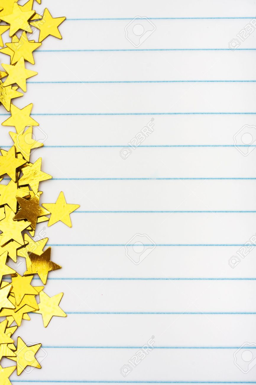 Gold Stars Making A Border On A Lined Paper Background, Gold Star pertaining to Free Printable Star Border Paper