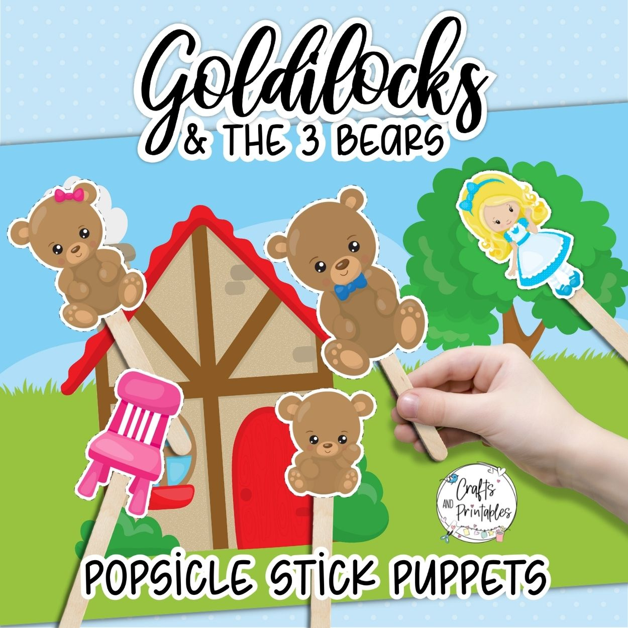 Goldilocks And The Three Bears Popsicle Stick Puppets Printable with regard to Free Printable Goldilocks And The Three Bears Story