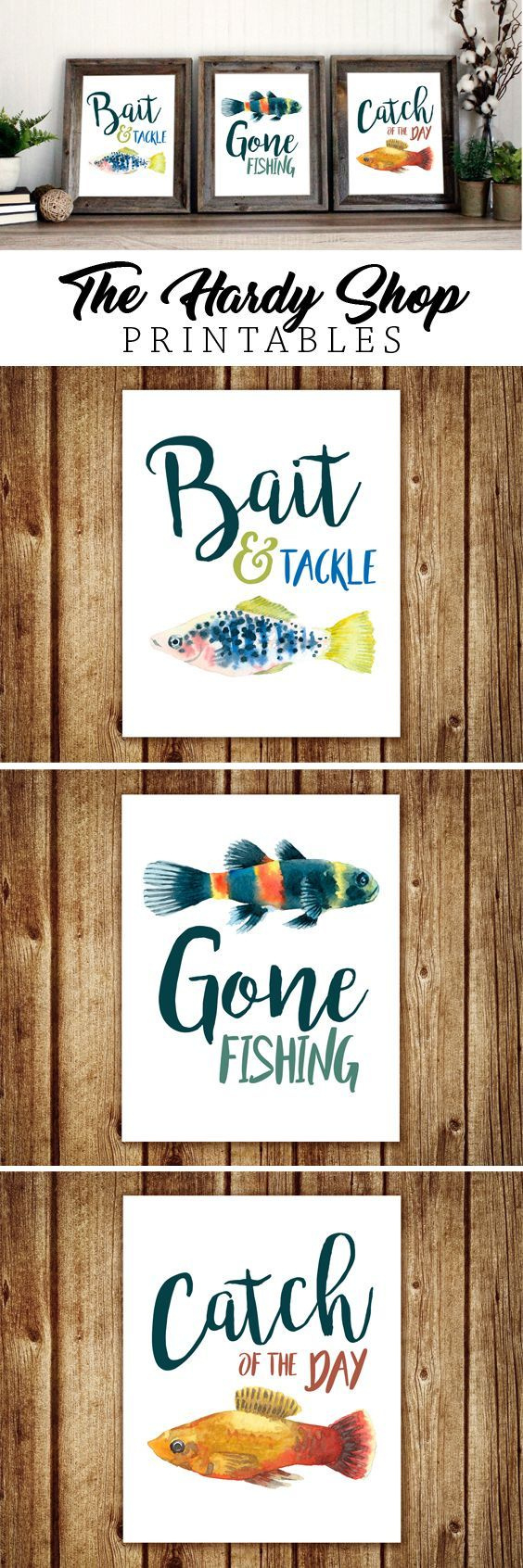 Gone Fishing Themed Party Watercolor Art | Bait And Tackle with regard to Free Printable Gone Fishing Sign