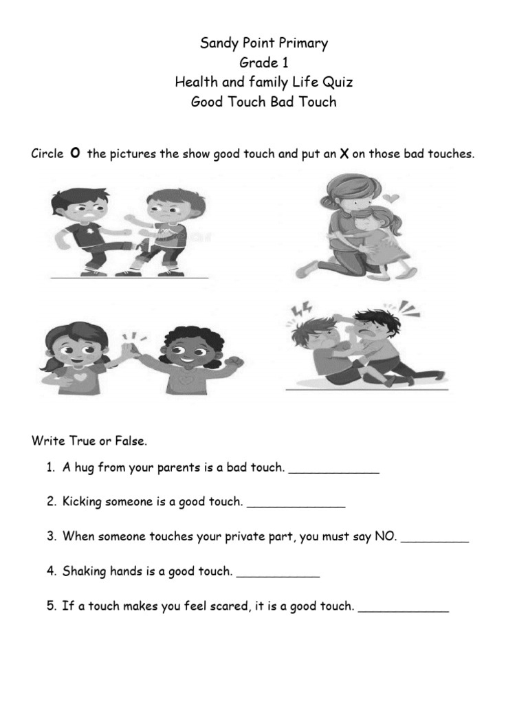 Good Touch Bad Touch Quiz | Pdf - Worksheets Library with regard to Free Printable Good Touch Bad Touch Coloring Book