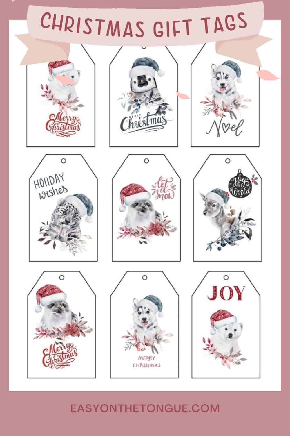 Grab The Free Snow Animal Christmas Gift Tags with regard to Free Printable Christmas Gift Tags