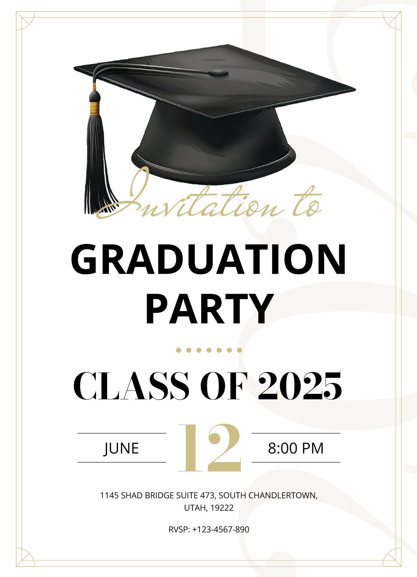 Graduation Party Invitation Free Google Docs Template - Gdoc.io within Free Printable Graduation Dinner Invitations