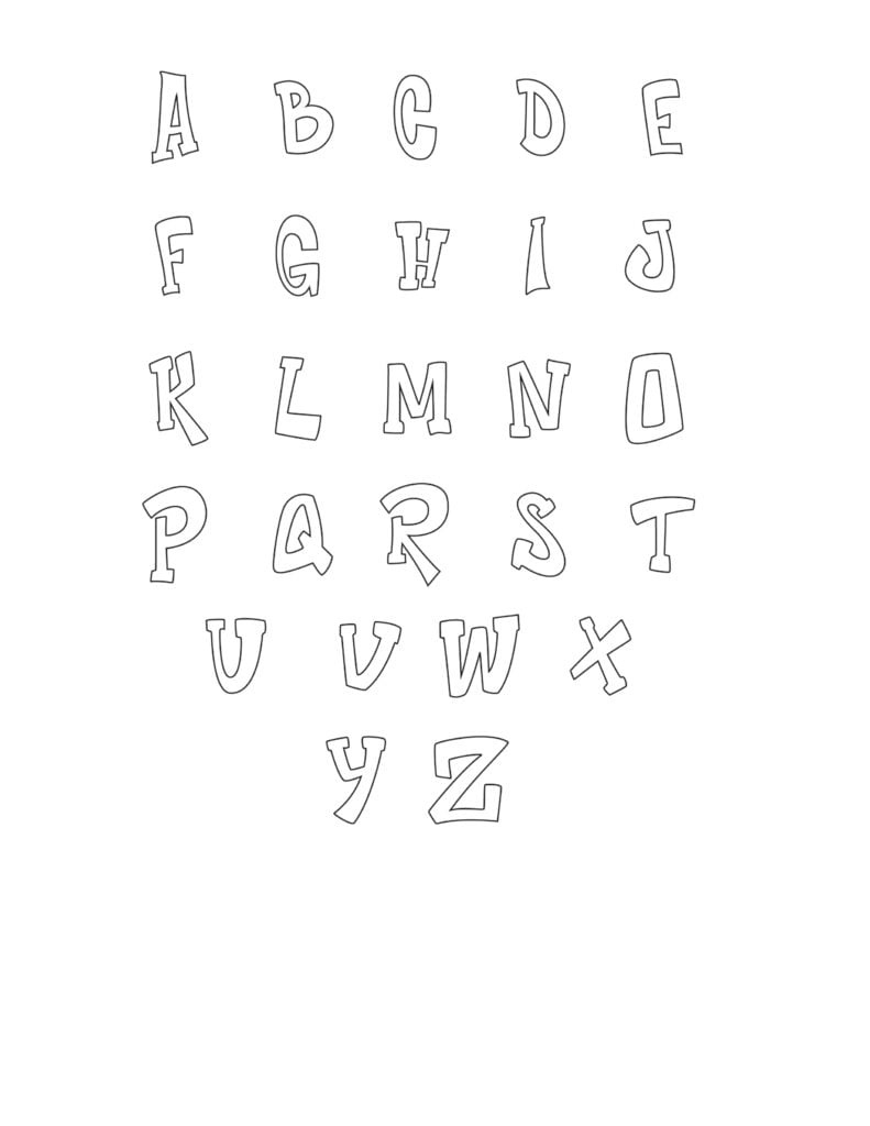 Graffiti Bubble Letters Alphabet Printable within Free Printable Graffiti Letters Az