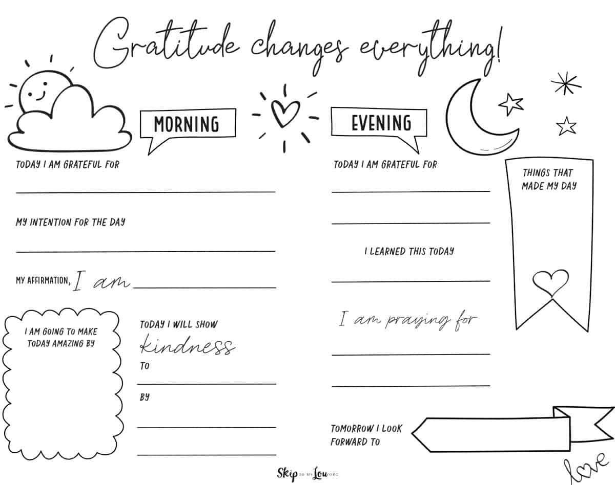 Gratitude Journal Template | Skip To My Lou intended for Free Printable Gratitude Journal