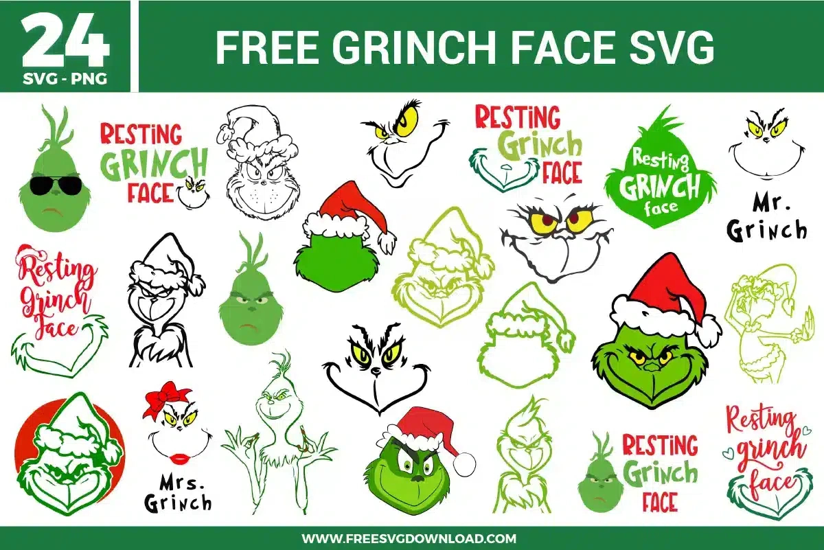 Grinch Face Free Svg Files | Free Svg Download within Free Printable Grinch Face Template