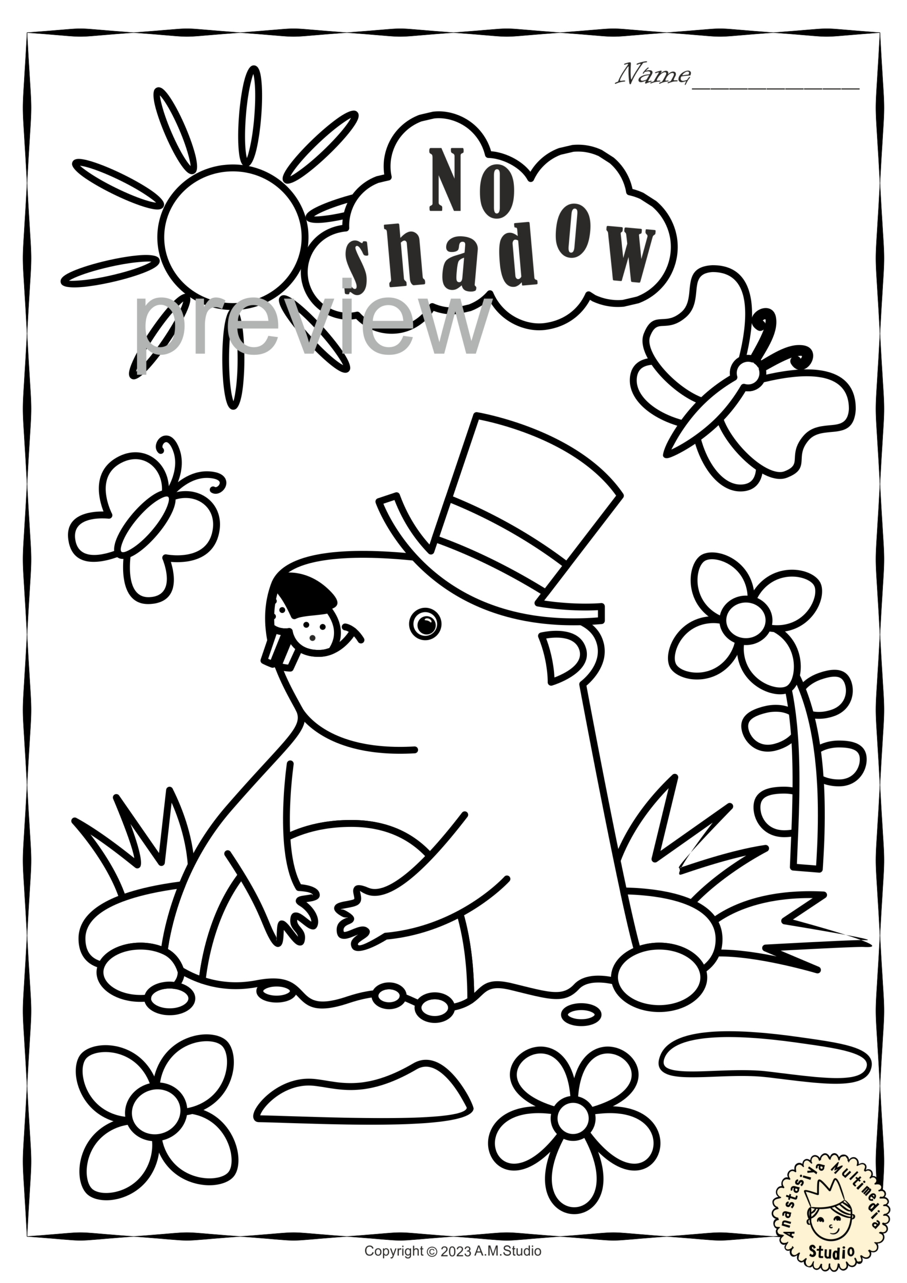 Groundhog Day Printable Coloring Pages For Children - Worksheets regarding Groundhog Day Coloring Pages Free Printable