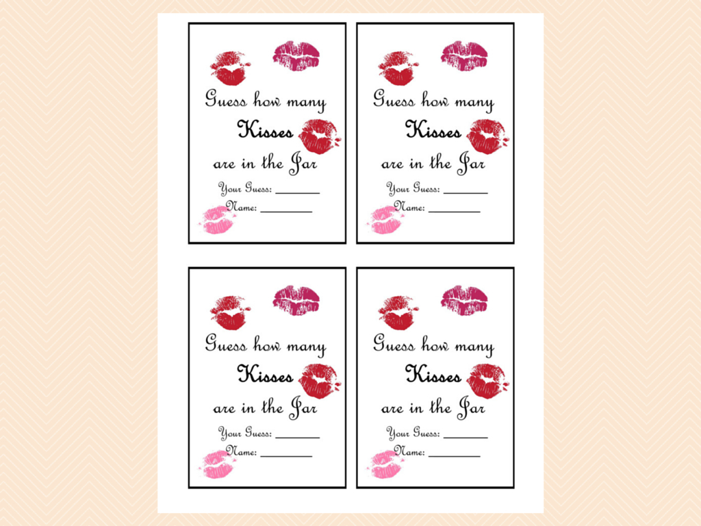 Guess How Many Kisses There Are In A Jar - Magical Printable regarding How Many Kisses Game Free Printable