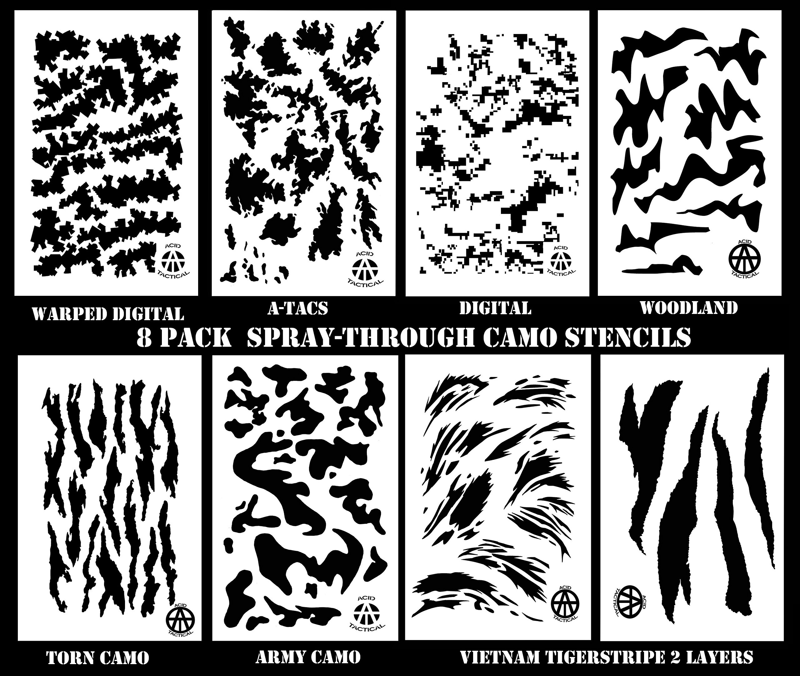 Guns Camo Pattern Stencils - 10 Free Pdf Printables | Printablee throughout Free Printable Camouflage Stencils
