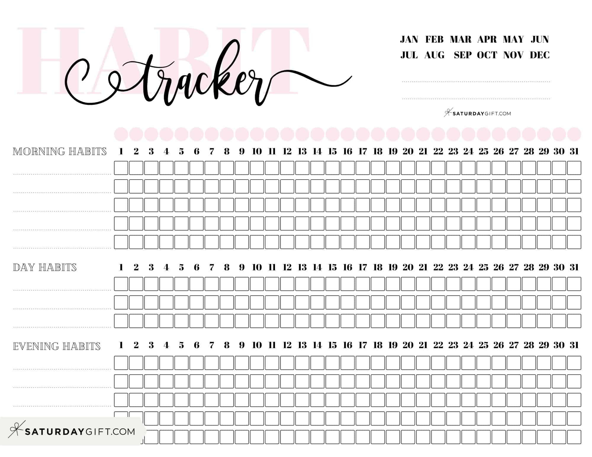 Habit Tracker Printable - 43 Cute & Free Printable Habit Trackers intended for Free Printable Habit Tracker