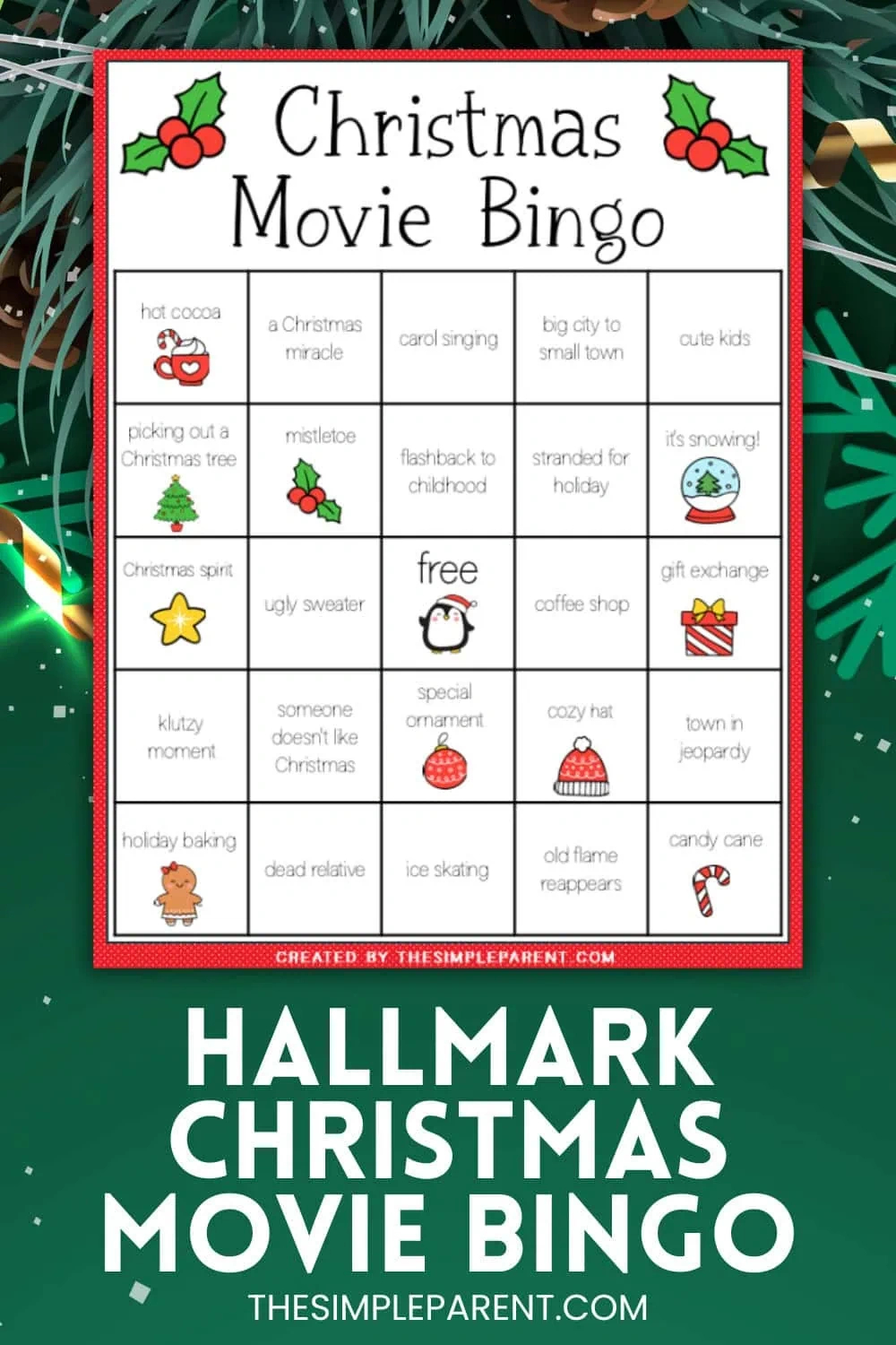 Hallmark Movie Bingo - The Simple Parent within Free Printable Hallmark Cards