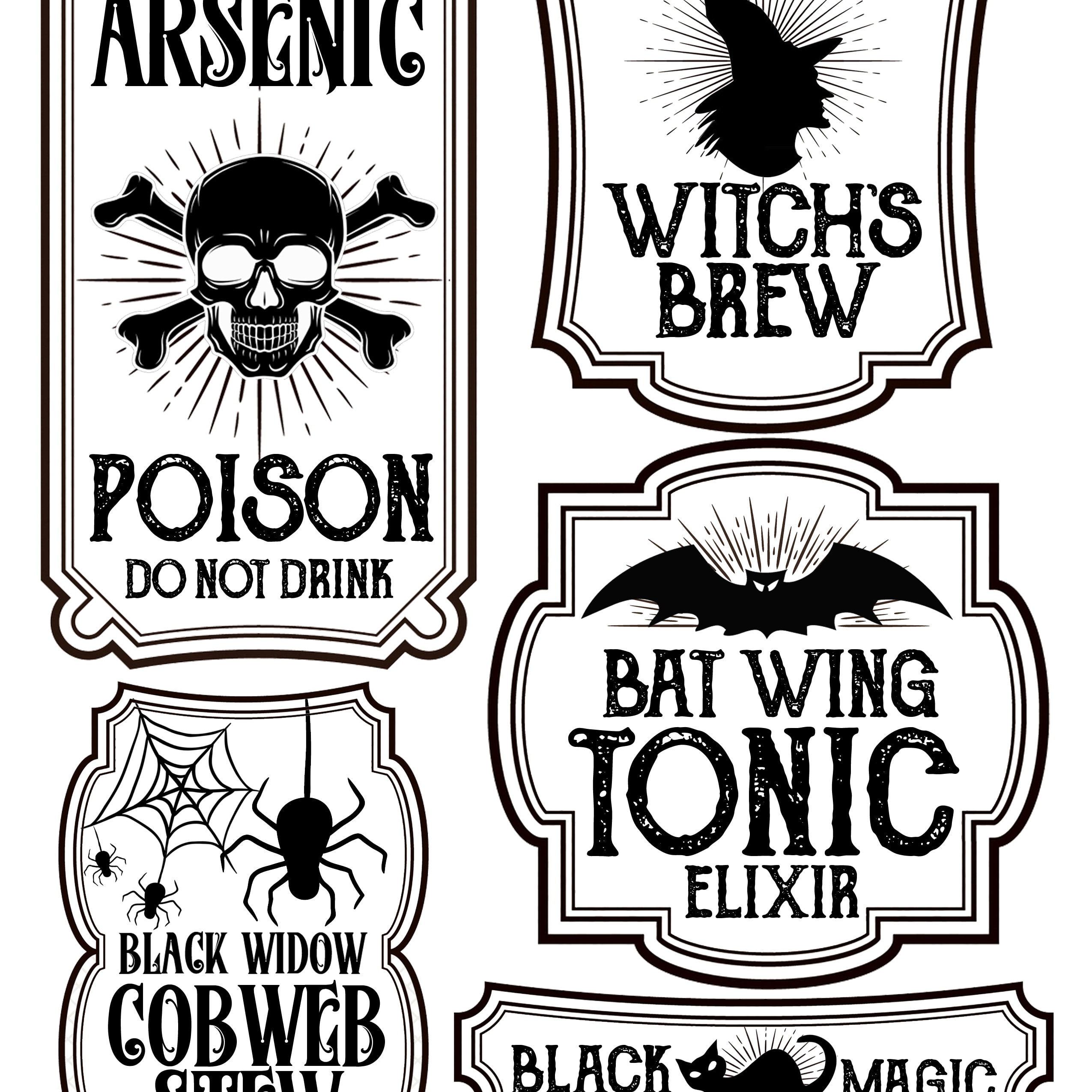 Halloween Bottle Labels - Free Printables - Potions Labels regarding Free Printable Halloween Bottle Labels