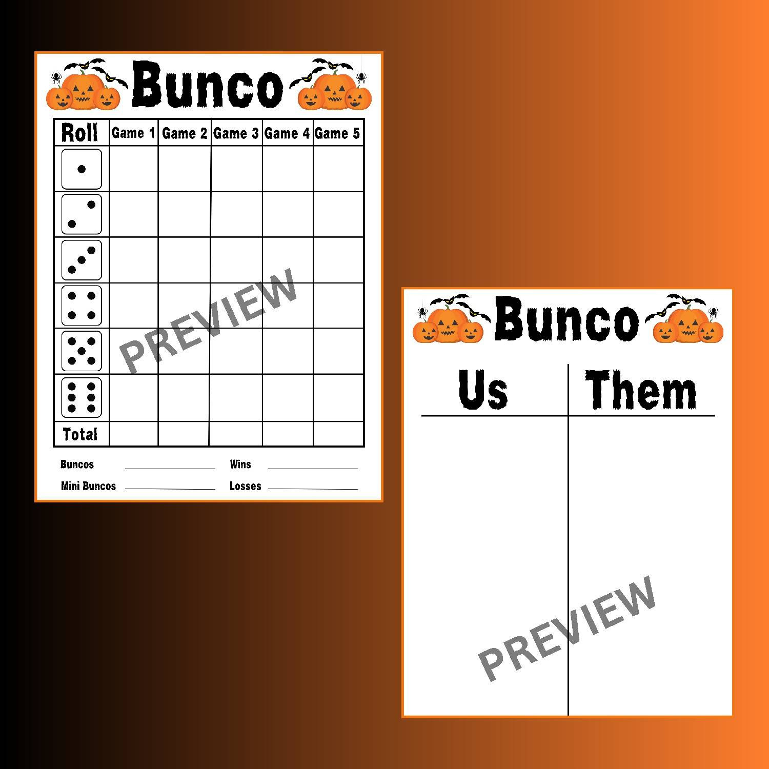 Halloween Bunco Score Sheets | Fall Games | Autumn Activities | October  Activity for Free Printable Halloween Bunco Score Sheets