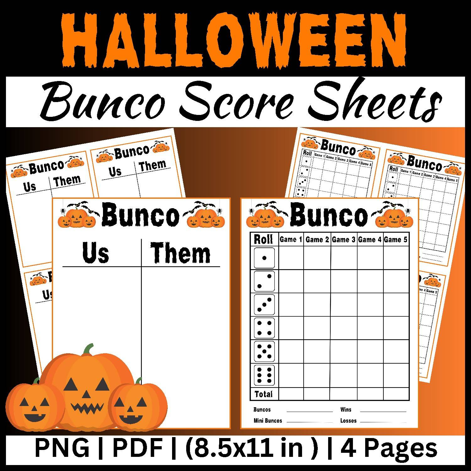 Halloween Bunco Score Sheets | Fall Games | Autumn Activities | October  Activity with Free Printable Halloween Bunco Score Sheets