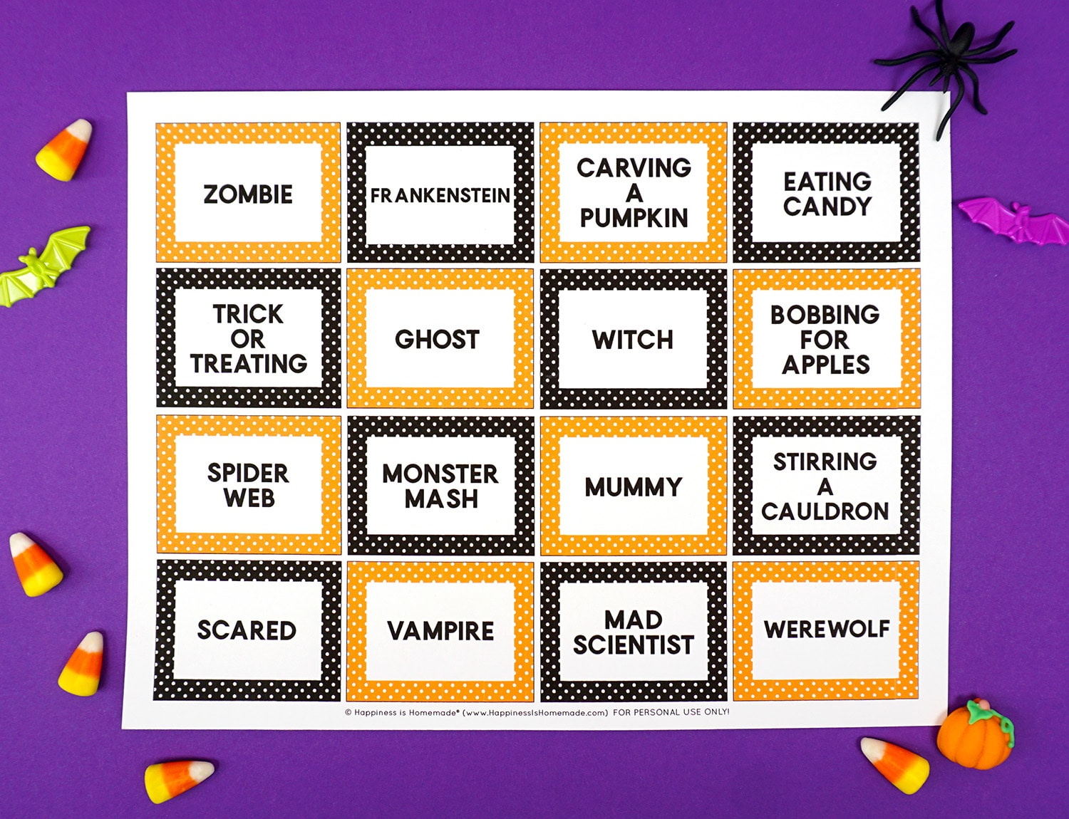 Halloween Charades Game Cards - Happiness Is Homemade regarding Free Printable Charades Cards