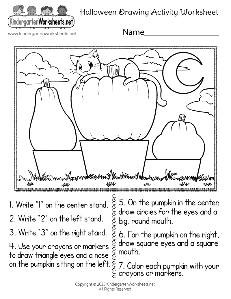 Halloween Drawing Activity Worksheet - Free Printable, Digital, & Pdf throughout Free Printable Halloween Worksheets