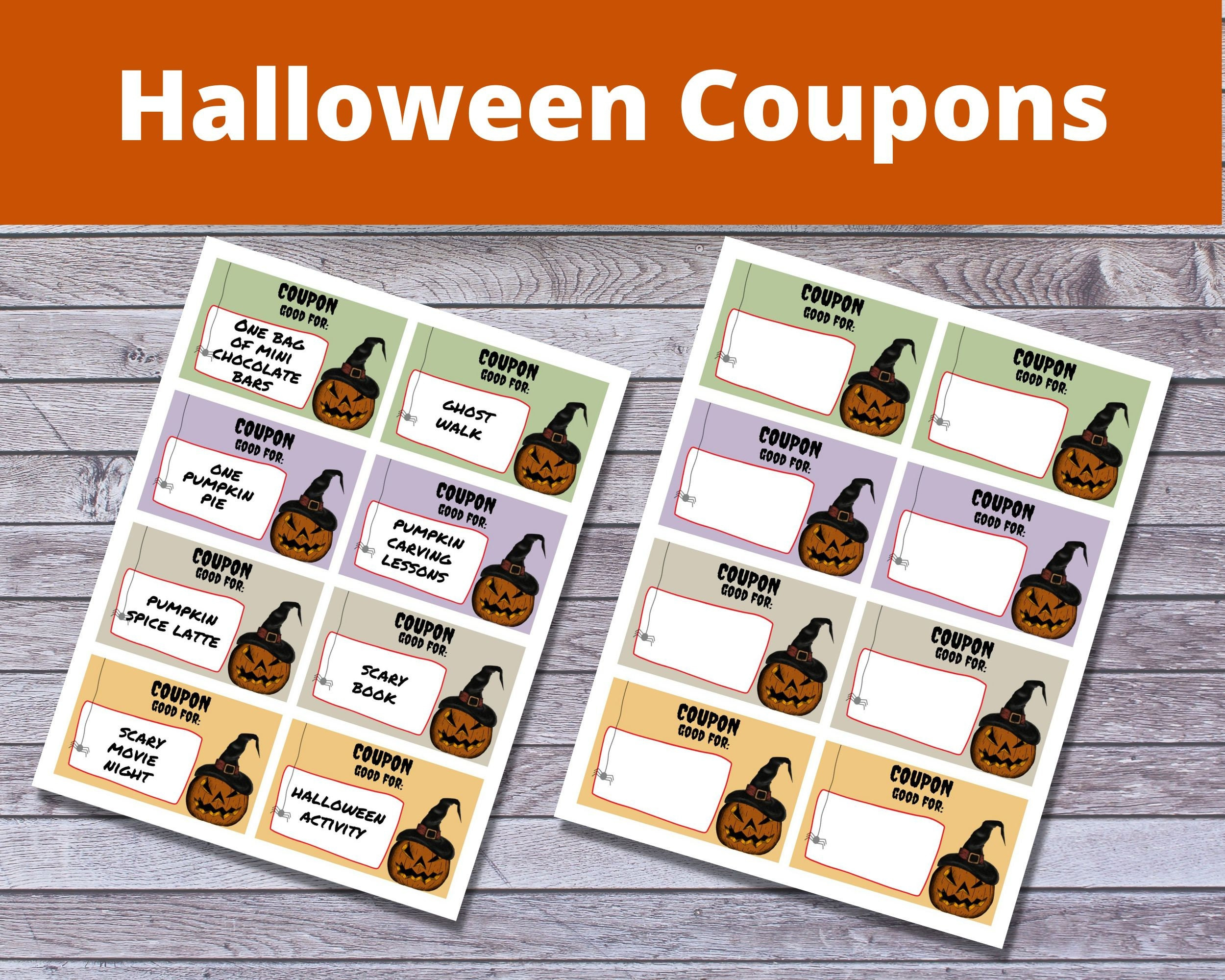 Halloween Gutscheine Zum Ausdrucken, Halloween Gutscheine, Oktober inside Free Printable Halloween Candy Coupons