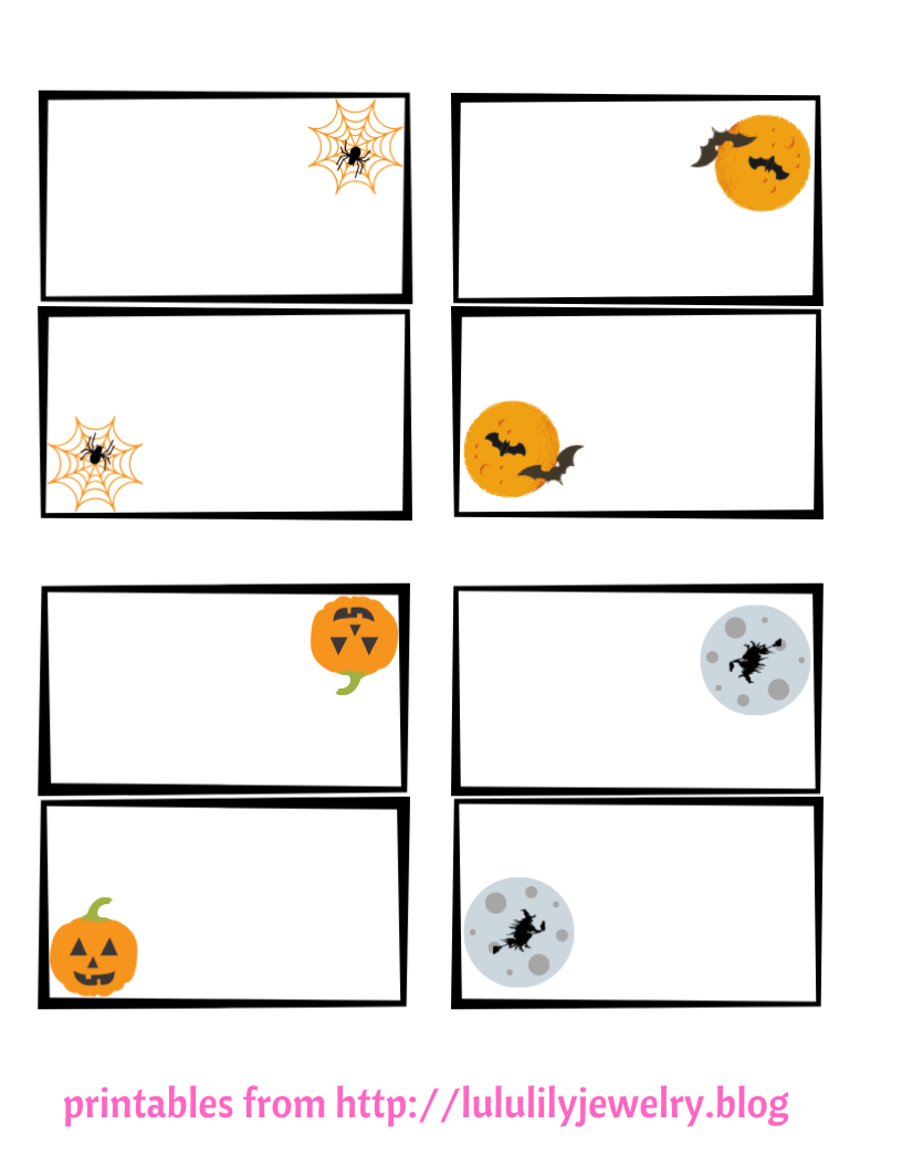 Halloween Place Cards Printables - Lululilyjewelry Blog in Free Printable Halloween Place Cards