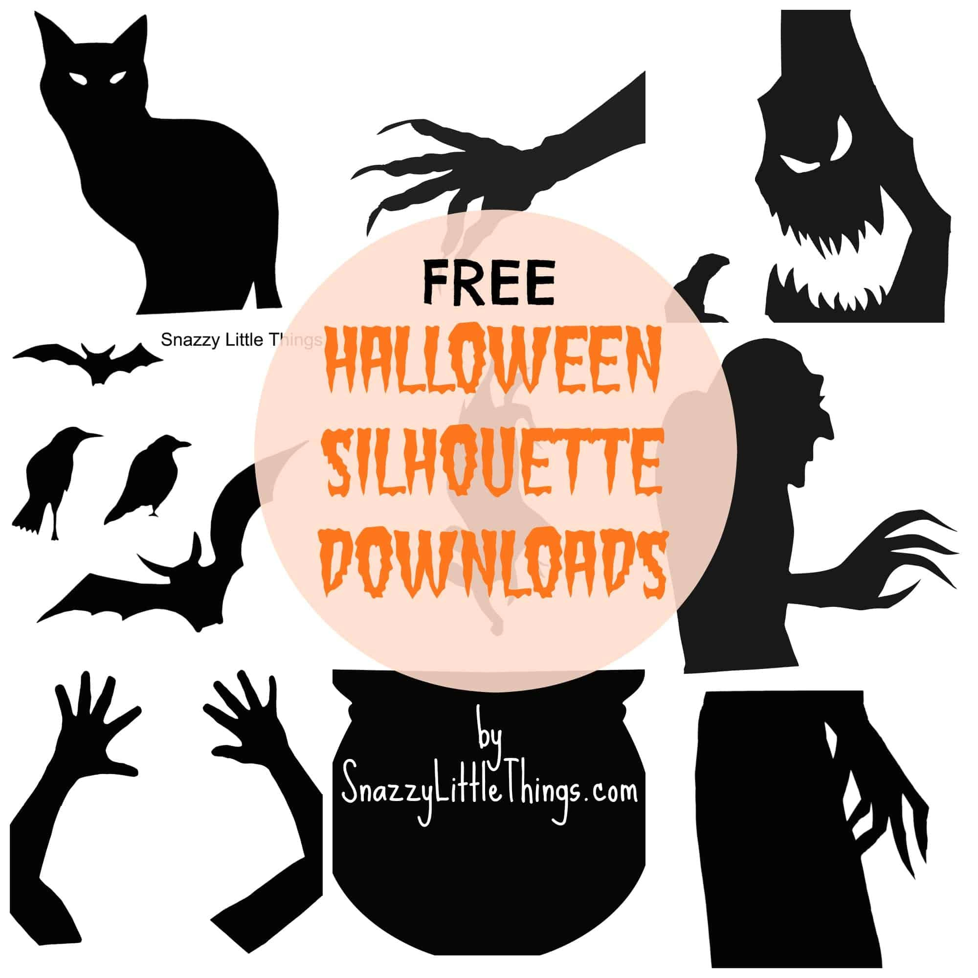 Halloween Window Sihouettes pertaining to Free Halloween Silhouette Printables