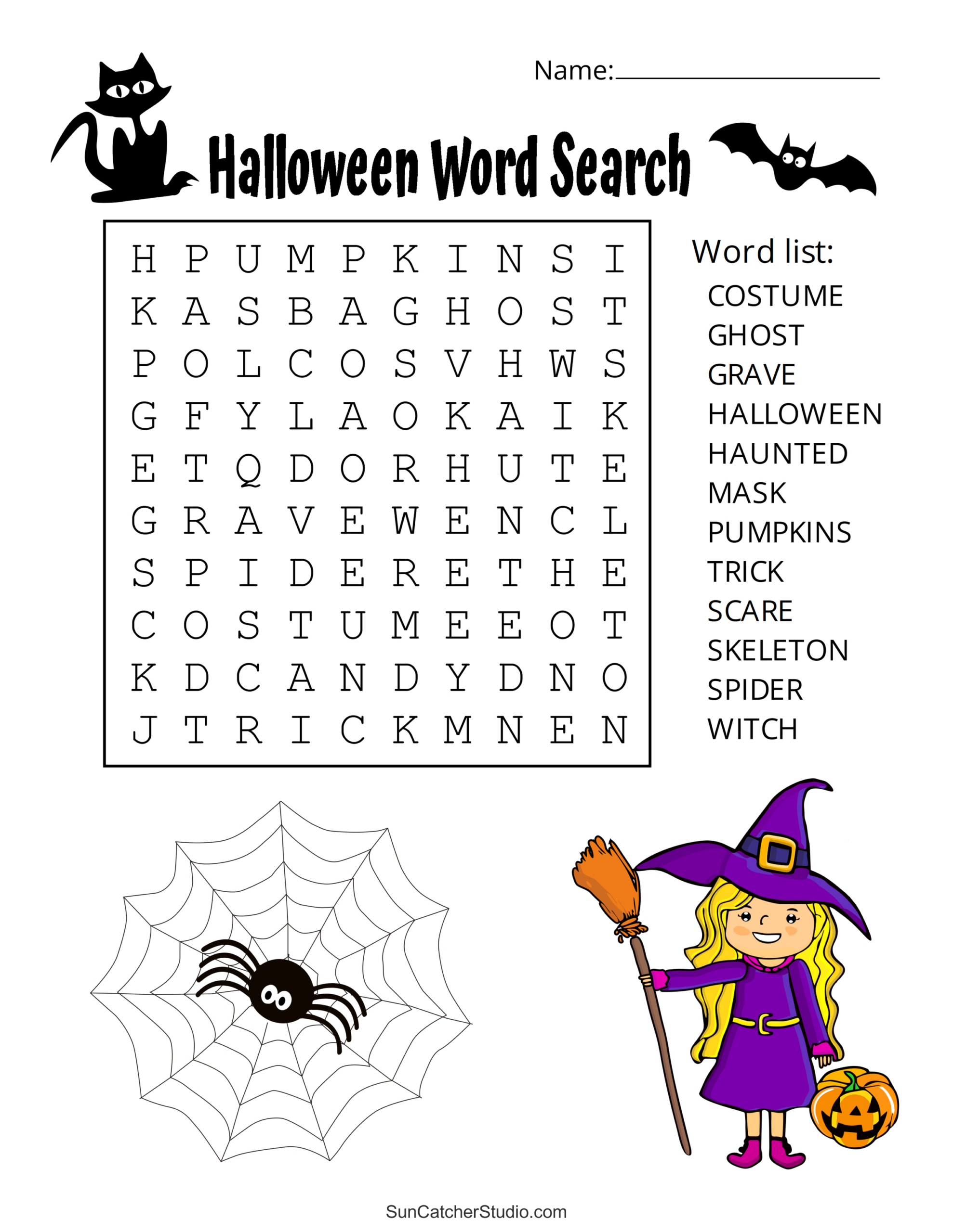 Halloween Word Search (Free Printable Puzzles) – Free Printables inside Free Printable Halloween Word Search