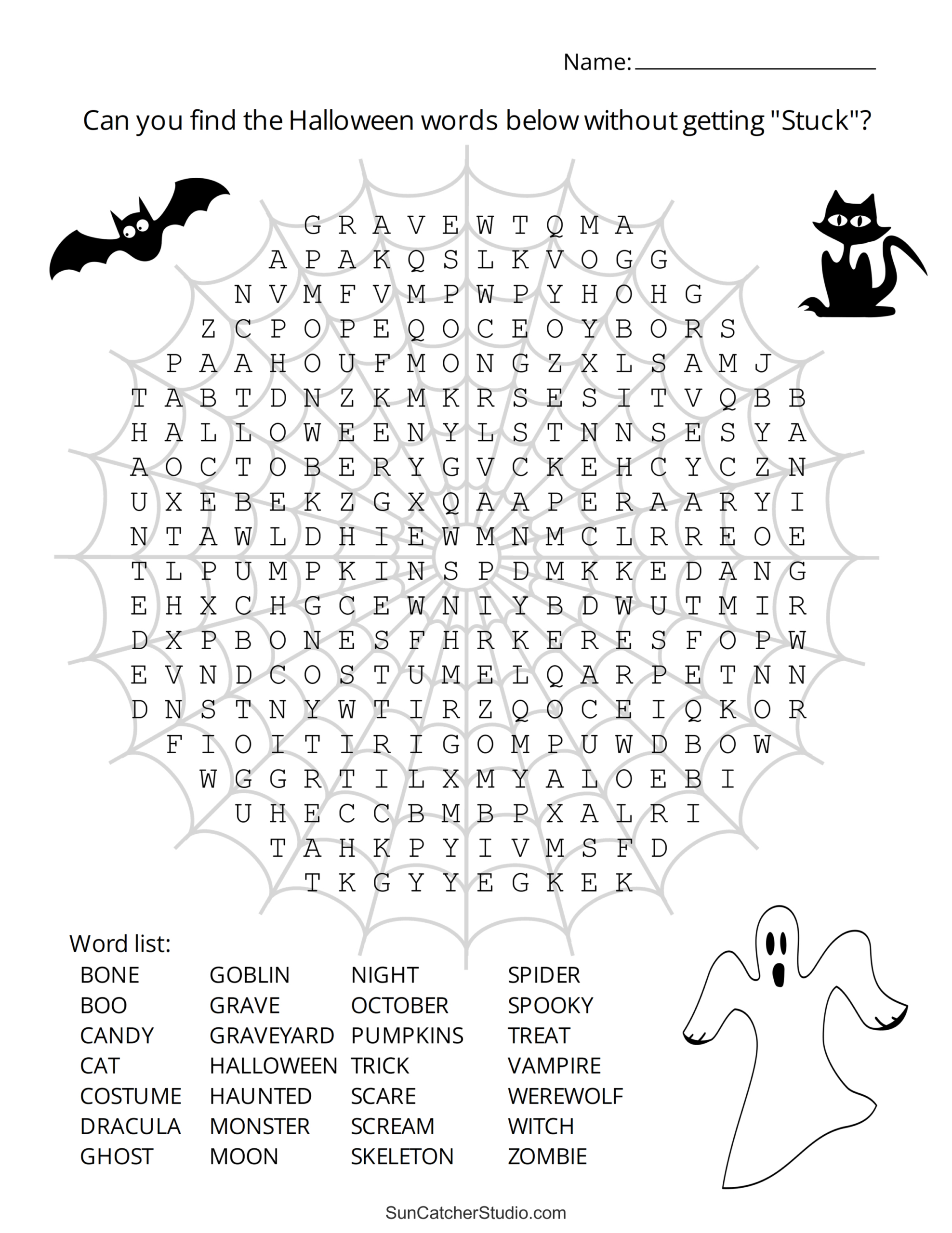 Halloween Word Search (Free Printable Puzzles) – Free Printables intended for Free Printable Halloween Word Search