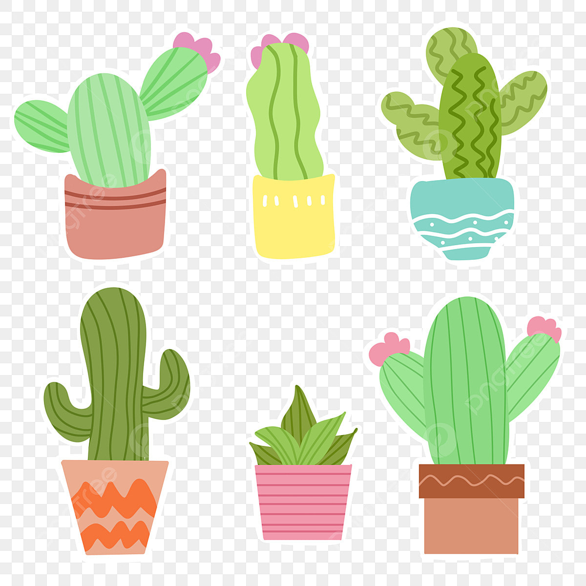 Hand Drawn Cactus Png Picture, Cute Plants Cactus In The Pot inside Free Cactus Printable