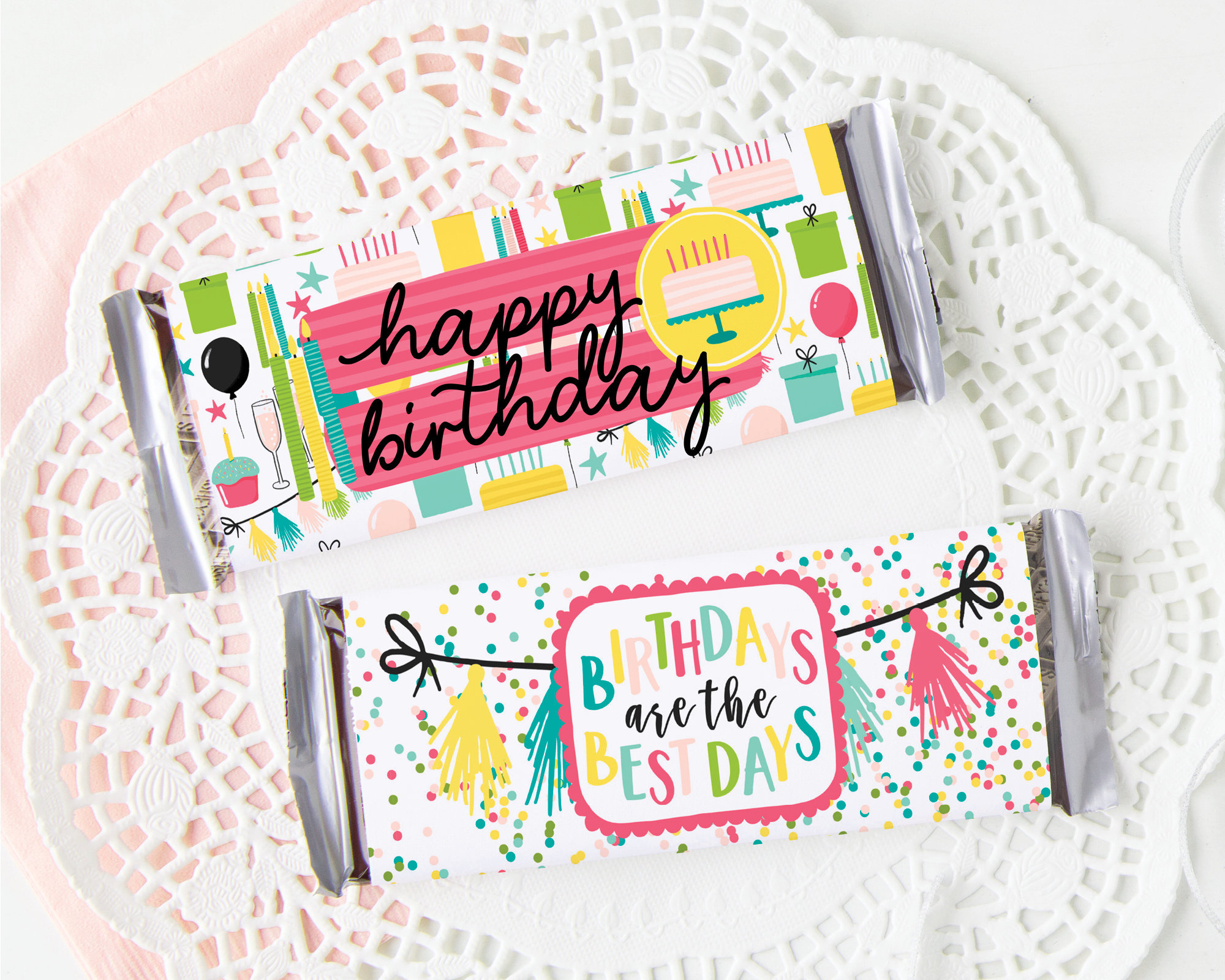 Happy Birthday Candy Bar Wrappers - Druckbare Candy Bar Verpackung regarding Free Printable Birthday Candy Bar Wrappers