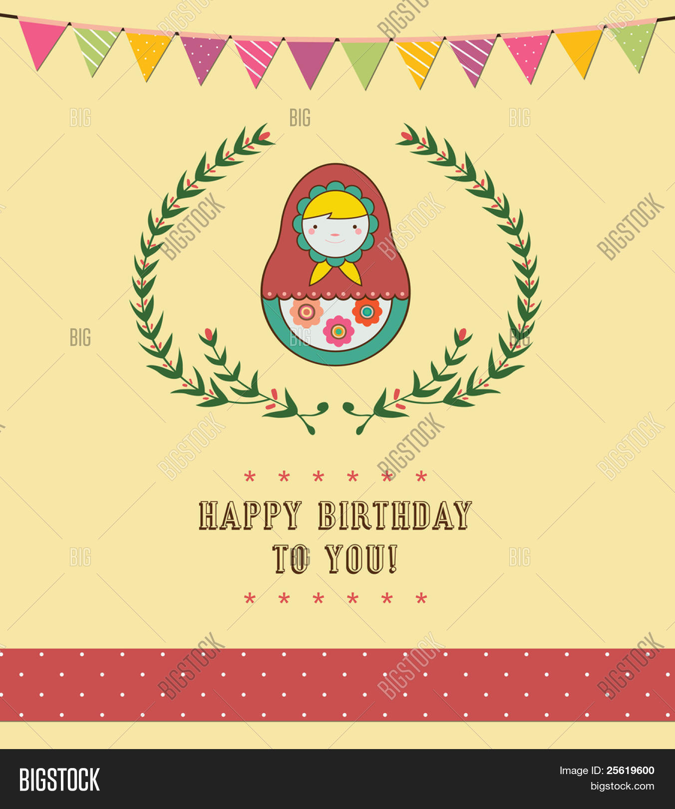 Happy Birthday Card Vector &amp;amp;Amp; Photo (Free Trial) | Bigstock with Free Printable Russian Birthday Cards
