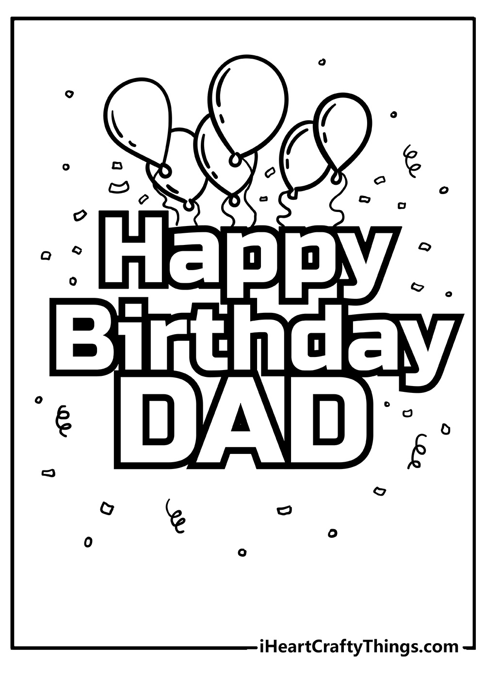 Happy Birthday Dad Coloring Pages (100% Free Printables throughout Free Printable Birthday Cards For Dad