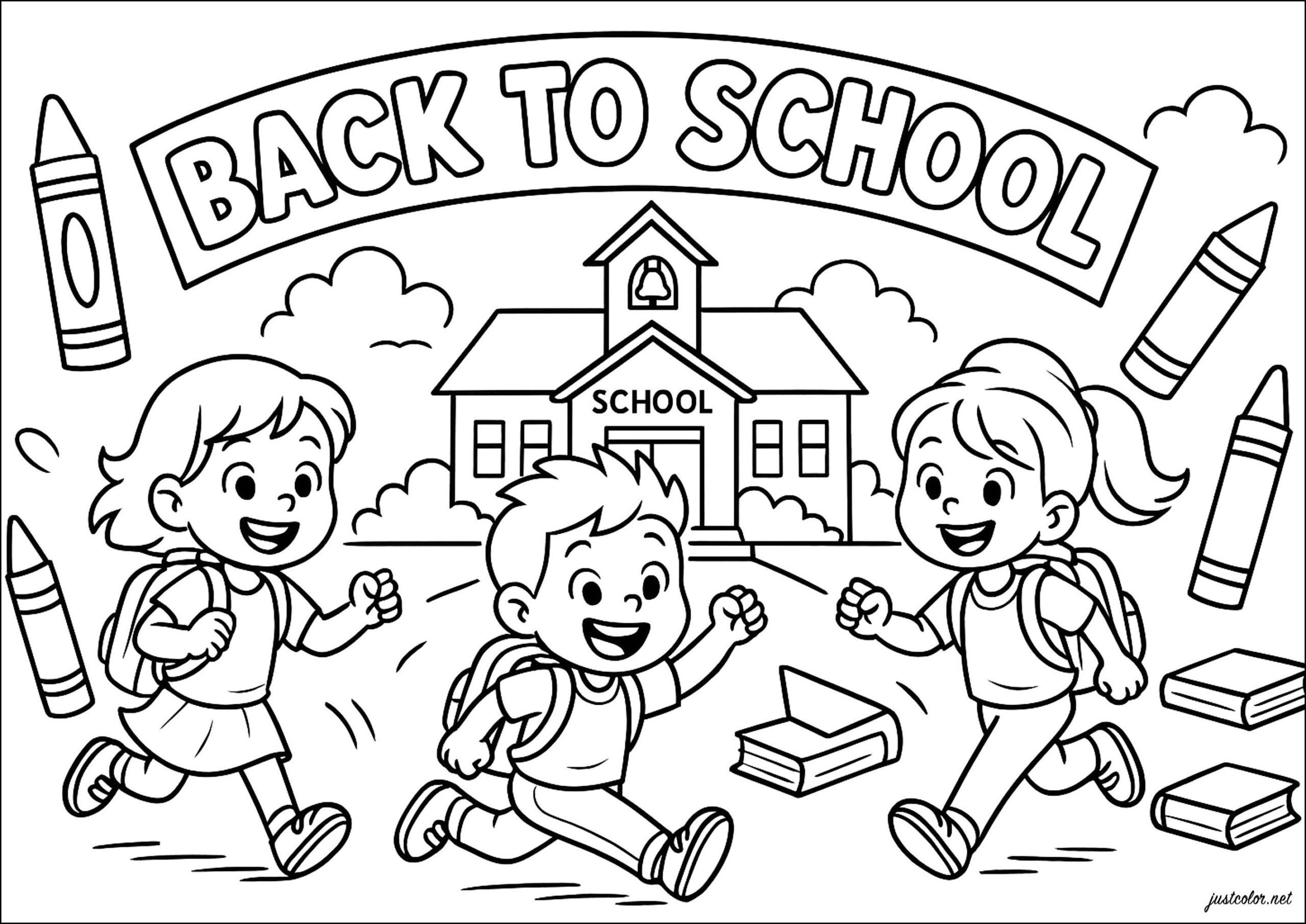 Happy Day At School - Back To School Coloring Pages within Back To School Free Printable Coloring Pages