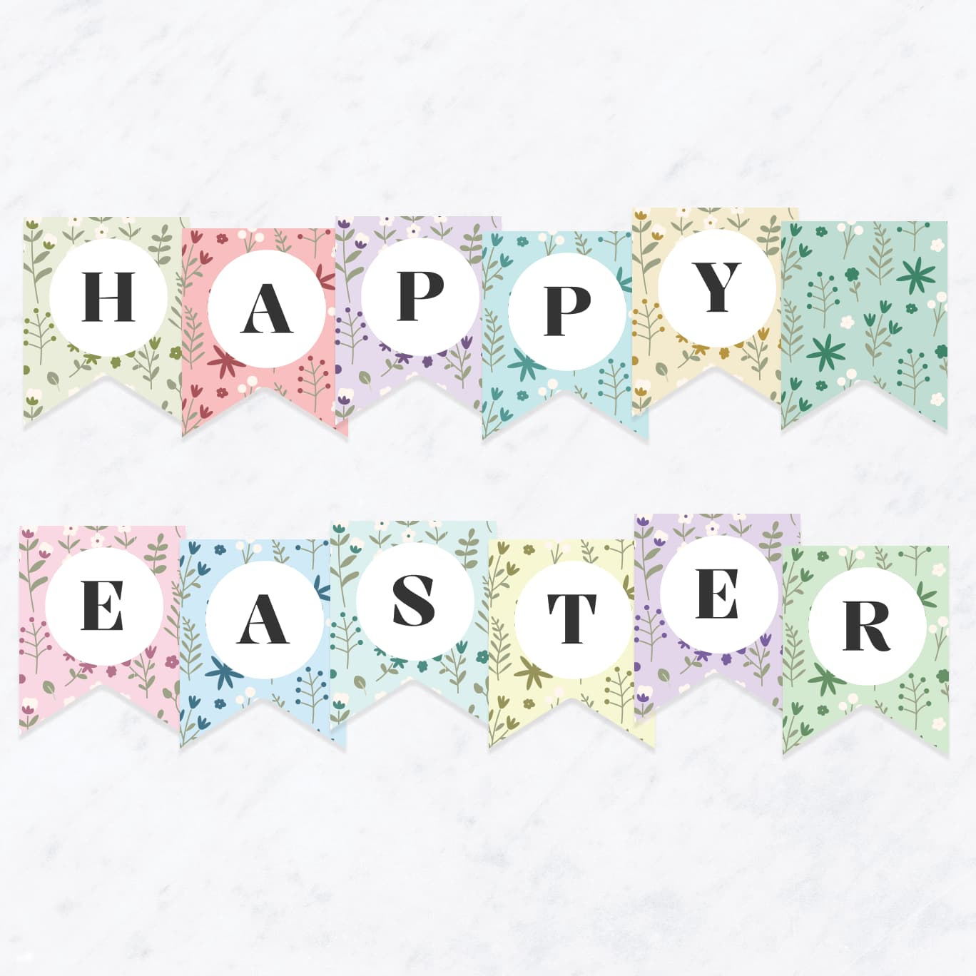 Happy Easter Banner, Free Printable! - Favorite Printables intended for Free Printable Easter Bunting