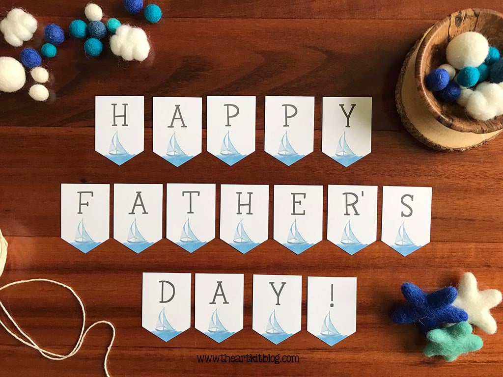 Happy Father'S Day Banner {Free Printable!} - The Art Kit within Free Printable Fathers Day Banners
