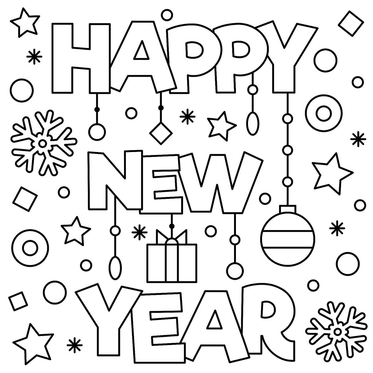 Happy New Year 2025 Free Coloring Pages For Kids To Welcome The with New Year Coloring Pages Free Printables