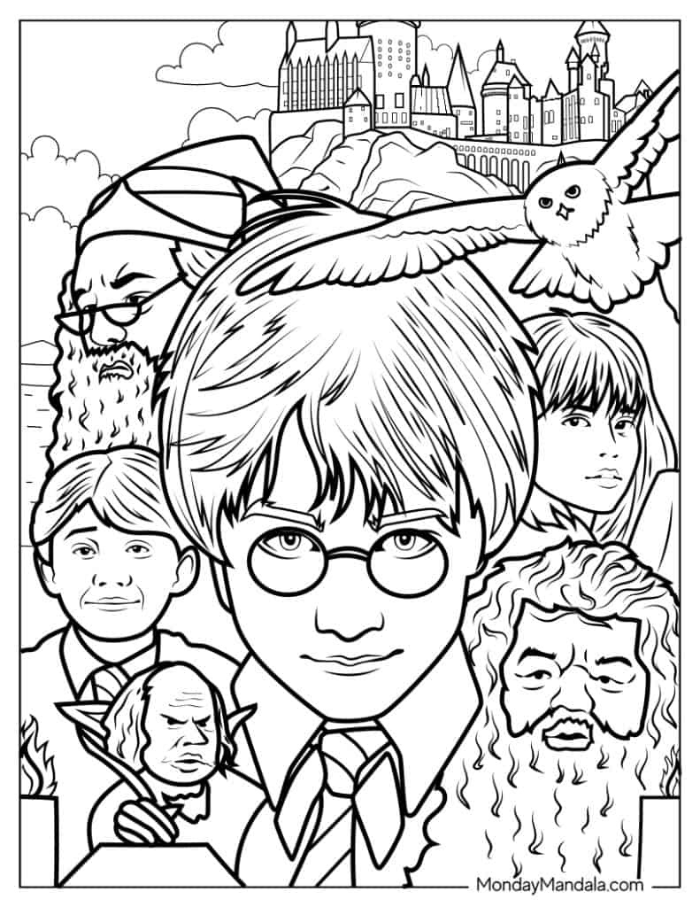 Harry Potter Colouring Pages Free Harry Poter Coloring Pages inside Free Printable Harry Potter Colouring Sheets