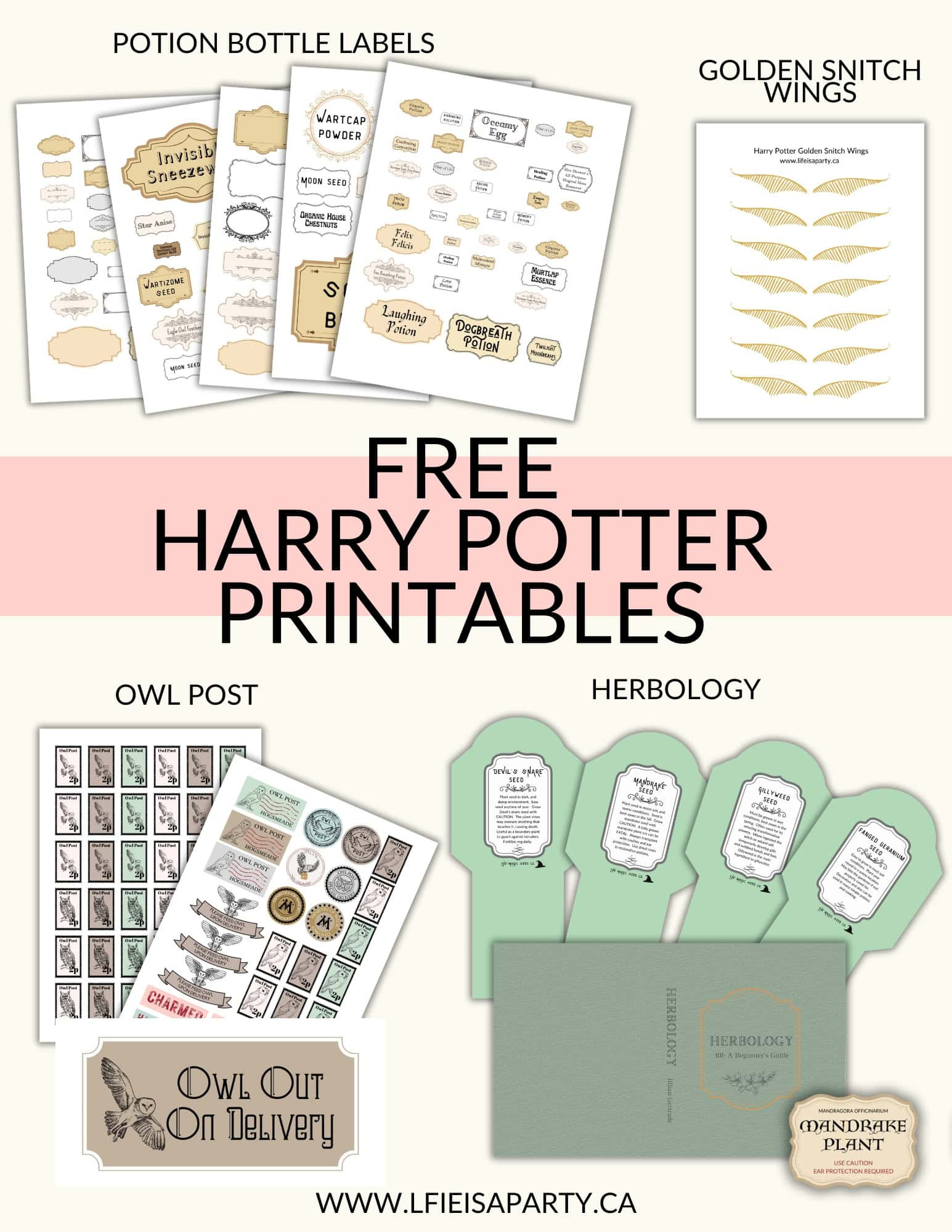 Harry Potter Diy Decor And Free Printables - Life Is A Party with Free Harry Potter Printables