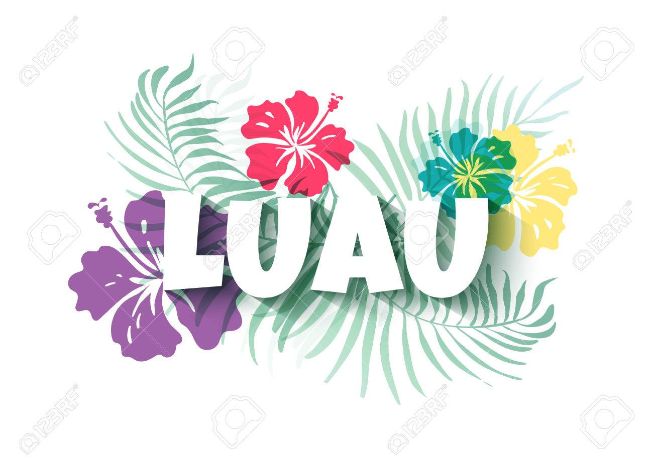 Hawaiian Luau Colorful Background. Party Sign. Vector Illustration regarding Free Printable Luau Clipart