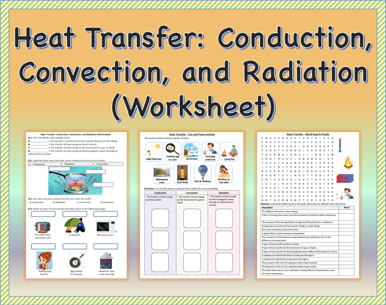 Heat Transfer: Conduction, Convection, And Radiation - Worksheet with regard to Free Printable Heat Transfer Worksheets