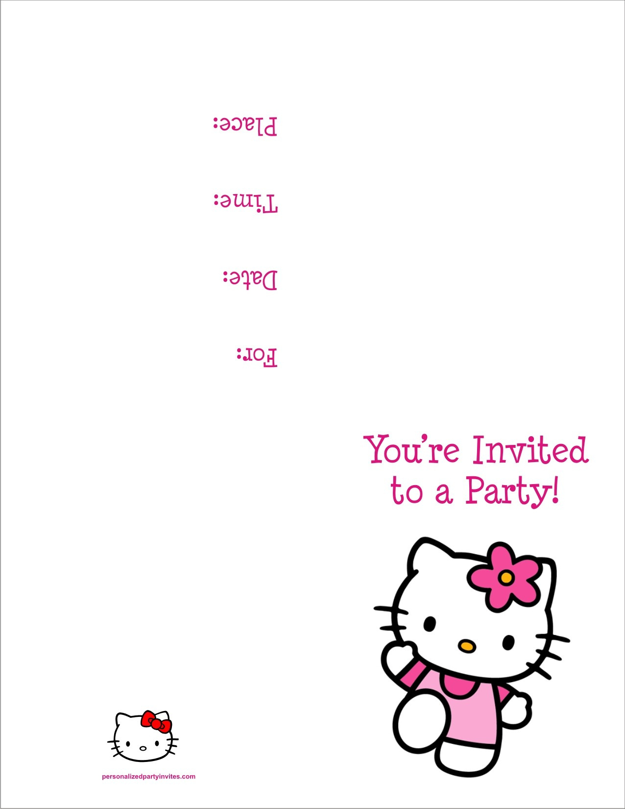 Hello Kitty Free Printable Birthday Party Invitation Personalized intended for Hello Kitty Free Printable Invitations For Birthday