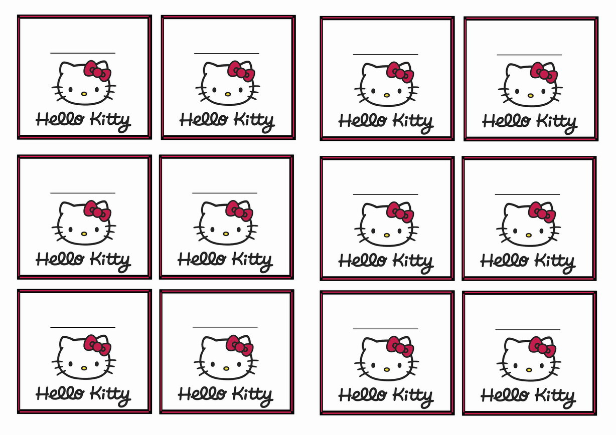 Hello Kitty Name Tags – Birthday Printable for Hello Kitty Name Tags Printable Free