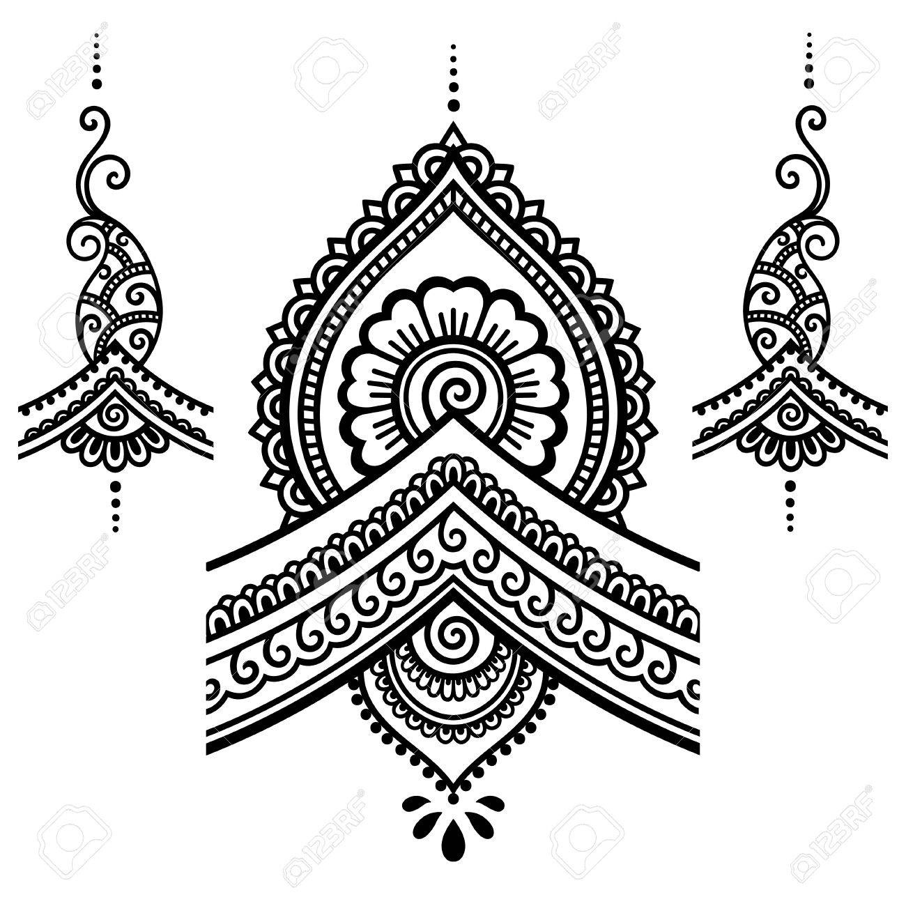Henna Tattoo Flower Templatehndi. Royalty Free Svg, Cliparts throughout Free Printable Henna Tattoo Designs